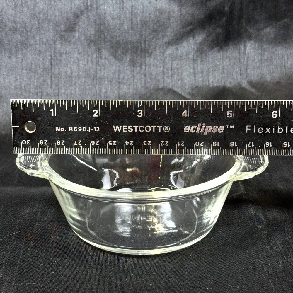 Vintage 4pc Fire-King Clear Glass Baking Casserole Set 1 - 1qt & 3 - 8oz Pieces